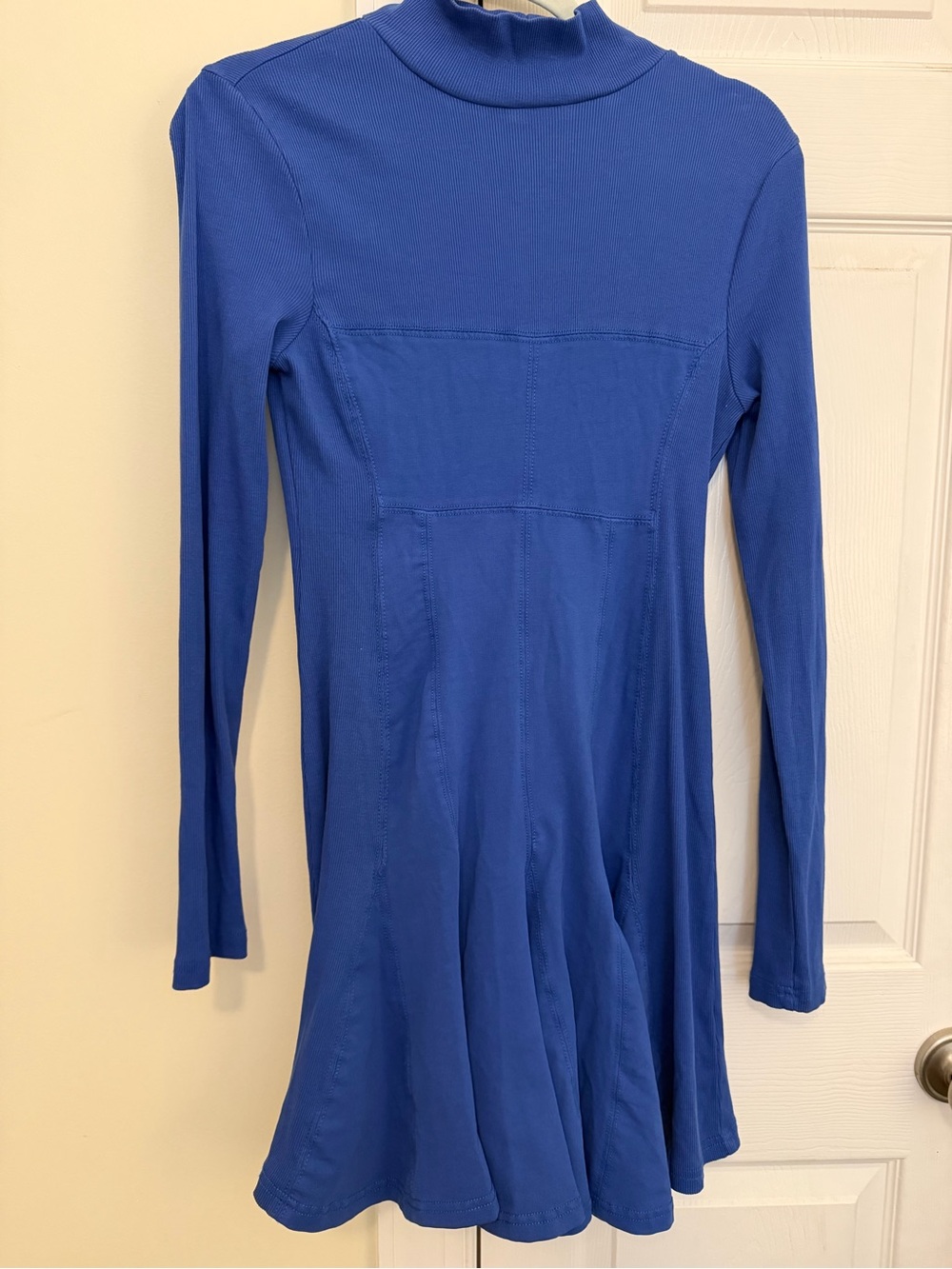 Daily Practice by Anthro Blue Long Sleeve Mock Neck Dress